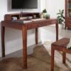 Scrivania In Legno Di Sheesham / Palissandro 112x71x85 Noce Oliato BROOKLYN #05 -Massivmoebel24 09 360 655 0005 1