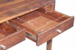 Scrivania In Legno Di Sheesham / Palissandro 112x71x85 Noce Oliato BROOKLYN #05 -Massivmoebel24 09 360 655 0005 7