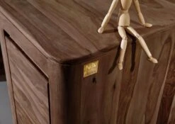 Scrivania In Legno Di Sheesham / Acacia 150x75x78 Smoked Cherry Tinto TORONTO #148 -Massivmoebel24 09 360 665 0049 6