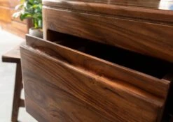 Scrivania In Legno Di Sheesham / Acacia 150x75x78 Noce Cerato TORONTO #248 -Massivmoebel24 09 360 665 1048 7