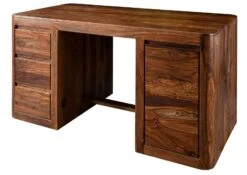 Scrivania In Legno Di Sheesham / Acacia 150x75x78 Noce Cerato TORONTO #248 -Massivmoebel24 09 360 665 1048 9