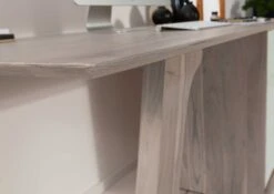 Scrivania In Legno Di Acacia 160x80x76 Marrone / Bianco Laccato TROMSO #103 -Massivmoebel24 09 360 697 2003 6