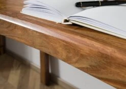 ANCONA #150 Scrivania In Legno Di Sheesham - Laccato / Marrone 120x60x95 -Massivmoebel24 09 360 699 1017 07