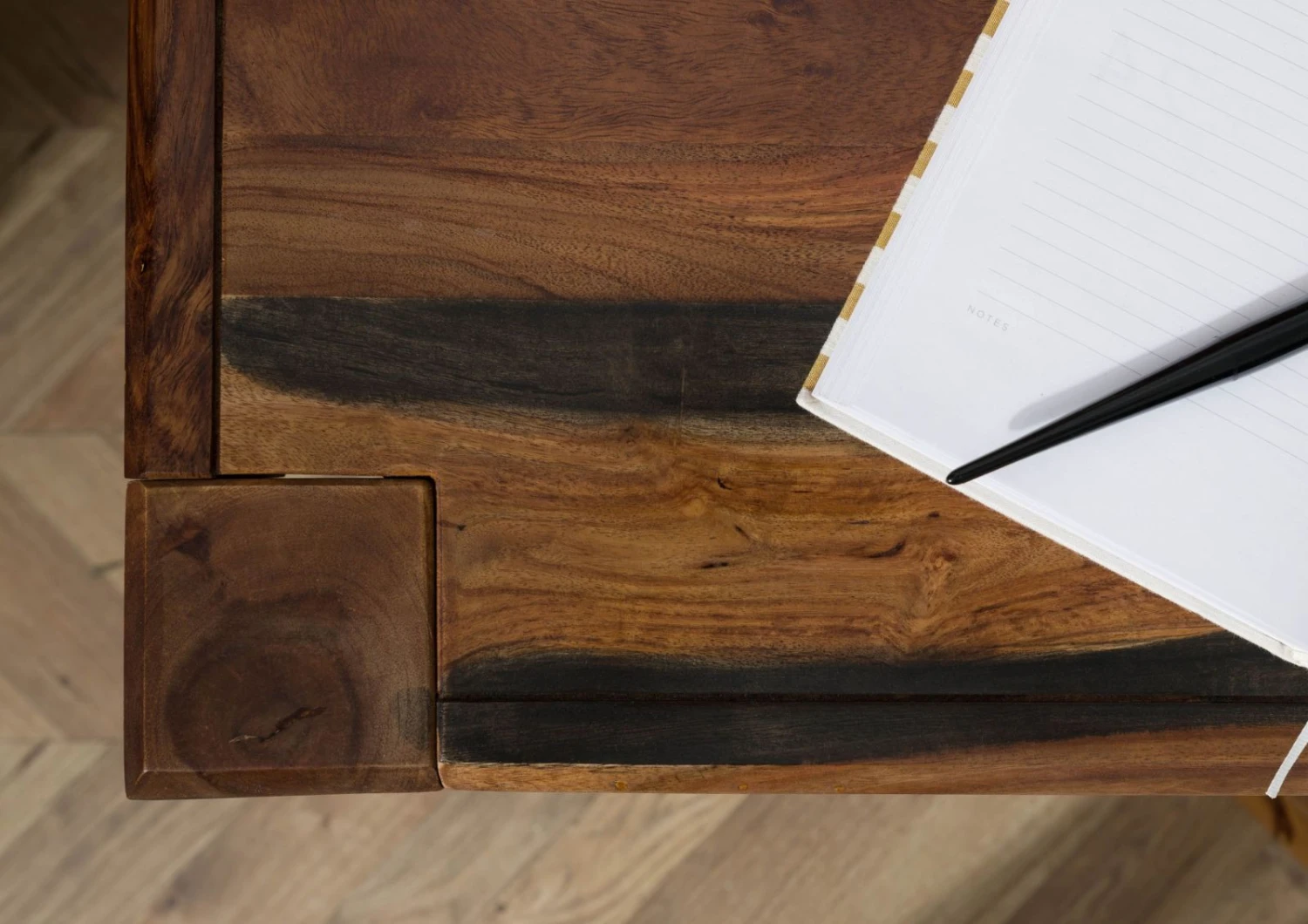 ANCONA #250 Scrivania In Legno Di Sheesham - Laccato / Marrone Scuro 120x60x95 7 ANCONA #250 Scrivania In Legno Di Sheesham - Laccato / Marrone Scuro 120x60x95 - immagine 5