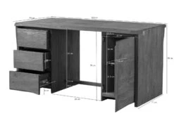 PURE MANGO #110 Scrivania In Legno Di Mango - Oliato - Sabbiato / Marrone 150x75x78 -Massivmoebel24 09 360 724 1010 08 1