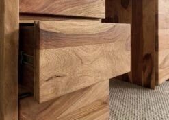 PURE SHEESHAM #210 Scrivania In Legno Di Sheesham - Laccato-sabbiato / Naturale 150x75x78 -Massivmoebel24 09 360 734 2010 07