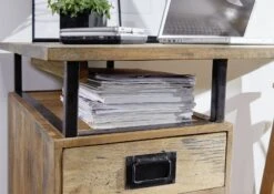 Scrivania In Legno Di Mango 140x78x80 Mango Naturale Laccato RAILWAY #129 -Massivmoebel24 09 360 772 0029 5