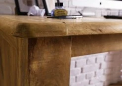 Schreibtisch Mango 160x80x80 Natur Lackiert RAILWAY #1004 -Massivmoebel24 09 360 772 0104 07