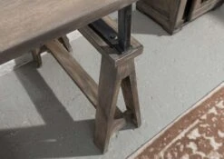 Scrivania In Legno Di Mango 140x78x80 Grigio Scuro Laccato RAILWAY #229 -Massivmoebel24 09 360 772 1025 5