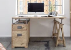 Scrivania In Legno Di Mango 140x78x80 Sbiancato Laccato RAILWAY #329 13 Scrivania In Legno Di Mango 140x78x80 Sbiancato Laccato RAILWAY #329 -Massivmoebel24 09 360 772 2025 3