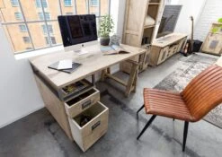 Scrivania In Legno Di Mango 140x78x80 Sbiancato Laccato RAILWAY #329 14 Scrivania In Legno Di Mango 140x78x80 Sbiancato Laccato RAILWAY #329 -Massivmoebel24 09 360 772 2025 4