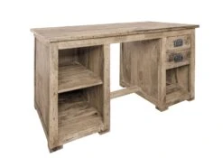 Scrivania In Legno Di Mango 140x80x76 Sbiancato Laccato RAILWAY -Massivmoebel24 09 360 772 2061 9