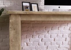 Schreibtisch Mango 160x80x80 Beige Lackiert RAILWAY #3004 -Massivmoebel24 09 360 772 2104 05