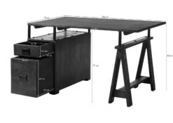 Scrivania In Legno Di Mango 140x78x80 Mango Naturale Laccato RAILWAY #129 -Massivmoebel24 09 360 772 3025 08 3