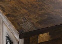 Schreibtisch Mango 140x80x76 Braun Lackiert RAILWAY #461 -Massivmoebel24 09 360 772 3061 07