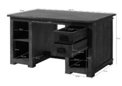 Schreibtisch Mango 140x80x76 Braun Lackiert RAILWAY #461 -Massivmoebel24 09 360 772 3061 08 1