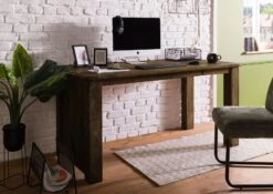 Schreibtisch Mango 160x80x80 Braun Lackiert RAILWAY #4004