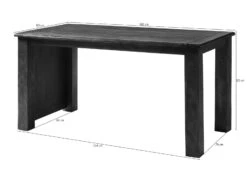 Schreibtisch Mango 160x80x80 Natur Lackiert RAILWAY #1004 -Massivmoebel24 09 360 772 3104 08