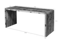 Scrivania In Legno Di Legno Riciclato 170x65x76 Multicolore Laccato FREEZY #40 -Massivmoebel24 09 360 803 1030 08