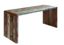 Scrivania In Legno Di Legno Riciclato 170x65x76 Multicolore Laccato FREEZY #40 -Massivmoebel24 09 360 803 1030 6