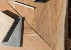 Scrivania In Legno Di Acacia 185x163x76 Acacia Naturale Laccato PURE ACACIA #749 -Massivmoebel24 09 360 886 7049 4