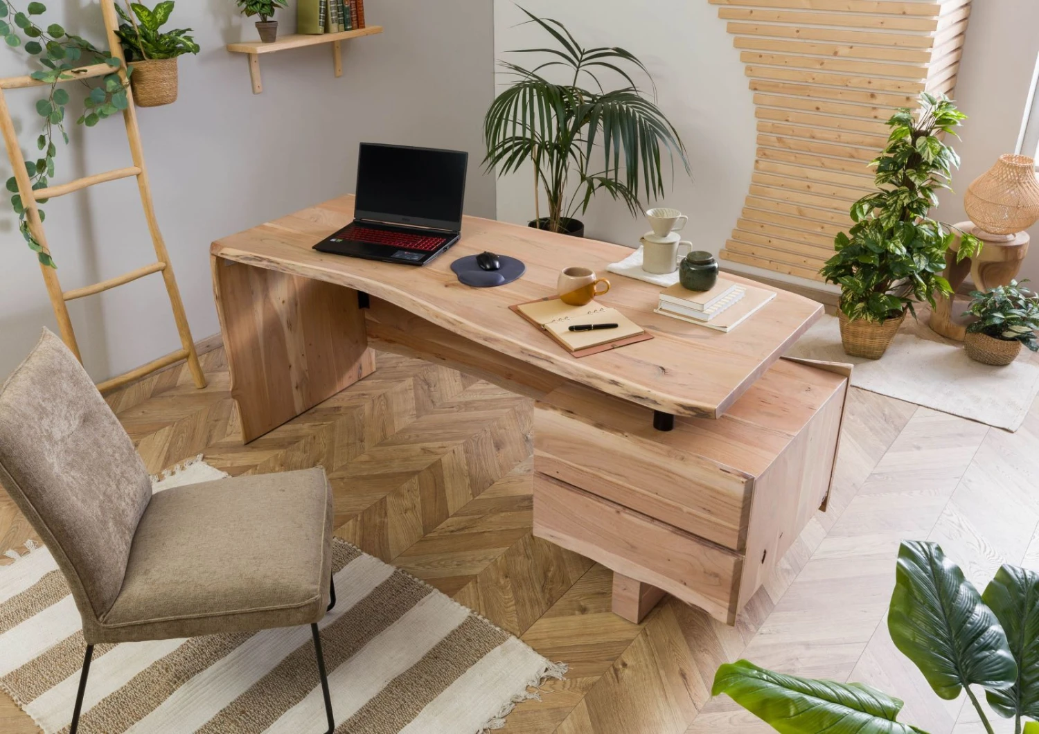 PURE ACACIA #151 Scrivania In Legno Di Acacia - Laccato / Naturale 190x70x76 4 PURE ACACIA #151 Scrivania In Legno Di Acacia - Laccato / Naturale 190x70x76 - immagine 2