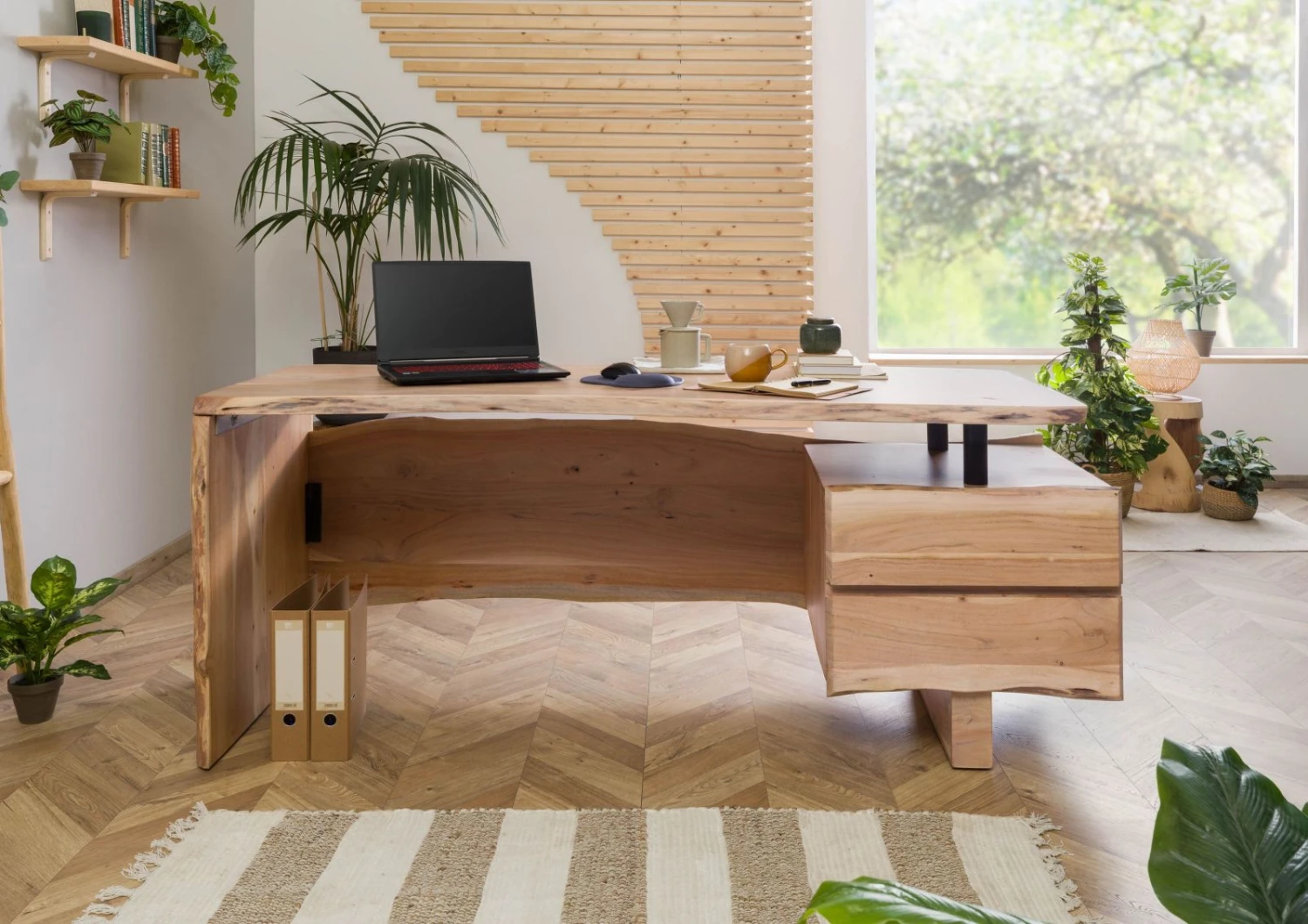 PURE ACACIA #151 Scrivania In Legno Di Acacia - Laccato / Naturale 190x70x76 5 PURE ACACIA #151 Scrivania In Legno Di Acacia - Laccato / Naturale 190x70x76 - immagine 3