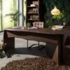 Scrivania In Legno Di Acacia 185x163x76 Marrone Laccato PURE ACACIA #849 -Massivmoebel24 09 360 886 8049 1
