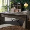 Scrivania In Legno Di Acacia 185x163x76 Grigio Scuro Laccato PURE ACACIA #949 -Massivmoebel24 09 360 886 9049 1