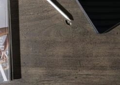 Scrivania In Legno Di Acacia 185x163x76 Grigio Scuro Laccato PURE ACACIA #949 -Massivmoebel24 09 360 886 9049 6