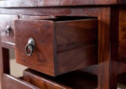 Tavolo Da Servizio In Legno Di Acacia 85x48x86 Nougat Laccato OXFORD #455 -Massivmoebel24 09 370 620 0015 03