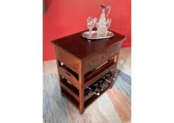 Tavolo Da Servizio In Legno Di Acacia 85x48x86 Nougat Laccato OXFORD #455 -Massivmoebel24 09 370 620 0015 05