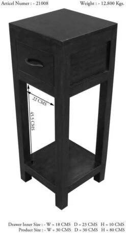 Tavolino Da Consolle In Legno Di Acacia 30x30x80 Nougat Laccato OXFORD #44 -Massivmoebel24 09 370 620 1008 8