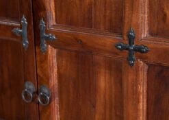 OXFORD #422 Armadio In Legno Di Acacia - Laccato / Nougat 115x60x212 -Massivmoebel24 09 370 620 4522 5