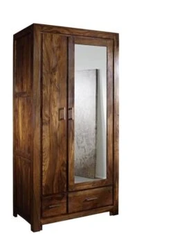 METRO LIFE #165 Armadio In Legno Di Sheesham - Laccato / Life honey 100x61x200 -Massivmoebel24 09 380 520 1065 10