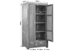 METRO LIFE #165 Armadio In Legno Di Sheesham - Laccato / Life honey 100x61x200 -Massivmoebel24 09 380 520 1065 8