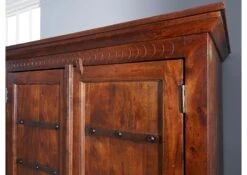 Armadio In Legno Di Acacia 108x64x180 Nougat Laccato OXFORD #509 -Massivmoebel24 09 380 620 0P32 5