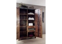 Armadio In Legno Di Legno Riciclato 118x60x198 Multicolore Laccato NATURE OF SPIRIT #42 -Massivmoebel24 09 380 700 5141 5