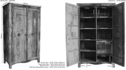 Armadio In Legno Di Legno Riciclato 118x60x198 Multicolore Laccato NATURE OF SPIRIT #42 -Massivmoebel24 09 380 700 5141 8