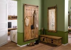 Wandgarderobe Mango 100x8x190 Natur Lackiert RAILWAY #1008