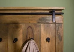 Wandgarderobe Mango 100x8x190 Natur Lackiert RAILWAY #1008 -Massivmoebel24 09 380 772 0108 03