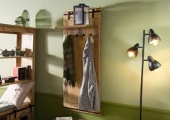 Wandgarderobe Mango 59x32x145 Natur Lackiert RAILWAY #1009