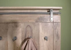 Wandgarderobe Mango 100x8x190 Whitewash Lackiert RAILWAY #3008 -Massivmoebel24 09 380 772 2108 03