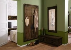 Wandgarderobe Mango 100x8x190 Braun Lackiert RAILWAY #4008