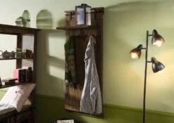 Wandgarderobe Mango 59x32x145 Braun Lackiert RAILWAY #4009