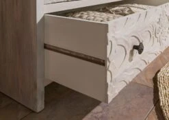 Armadio In Legno Di Mango 108x64x180 Bianco Oliato KASHMIR #106 -Massivmoebel24 09 612 696 1006 5