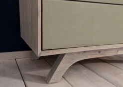 TROMSO #002 Armadio In Legno Di Acacia E Vetro - Laccato / Crema 90x50x175 -Massivmoebel24 09 612 697 1002 5