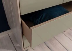 TROMSO #002 Armadio In Legno Di Acacia E Vetro - Laccato / Crema 90x50x175 -Massivmoebel24 09 612 697 1002 6