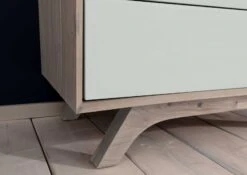 TROMSO #102 Armadio In Legno Di Acacia E Vetro - Laccato / Marrone - Bianco 175x90x50 -Massivmoebel24 09 612 697 2002 5