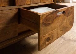 MAILAND #110 Armadio In Legno Di Sheesham - Laccato / Marrone Chiaro 90x45x180 -Massivmoebel24 09 612 875 0110 04